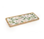 Bandeja de Aperitivos Romimex Blanco Verde Madera de mango Rectangular Hojas 42 x 2 x 16 cm