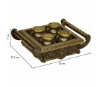 Tray Alexandra House Living Golden Glass Aluminium MDF Wood 27 x 7 x 33 cm