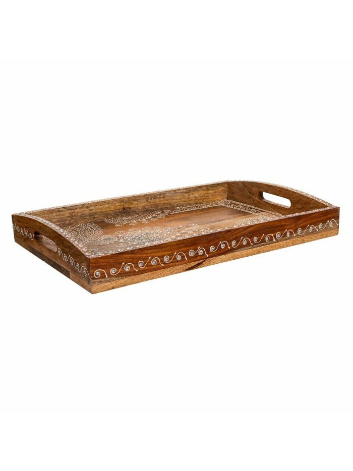 Plateau Alexandra House Living Blanc Naturel Bois de manguier 29 x 6 x 43 cm
