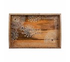 Tray Alexandra House Living White Natural Mango wood 29 x 6 x 43 cm