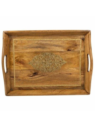 Bandeja Alexandra House Living Marrón Madera de mango 31 x 16 x 49 cm