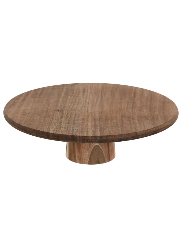 Plateau apéritif Home ESPRIT Naturel Acacia À pied 30 x 30 x 9 cm