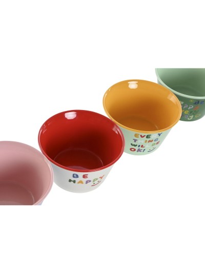Bowl Home ESPRIT Multicolour Shabby Chic 480 ml 13,2 x 13,2 x 7,5 cm (4 Units)