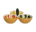 Bol para Aperitivos Home ESPRIT Amarillo Verde Gres Limón 23 x 23 x 11 cm