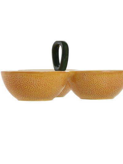Bol para Aperitivos Home ESPRIT Amarillo Verde Gres Limón 23 x 23 x 11 cm