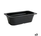 Fuente de Cocina Inde Negro 32,5 x 17,6 x 10 cm (3 Unidades)