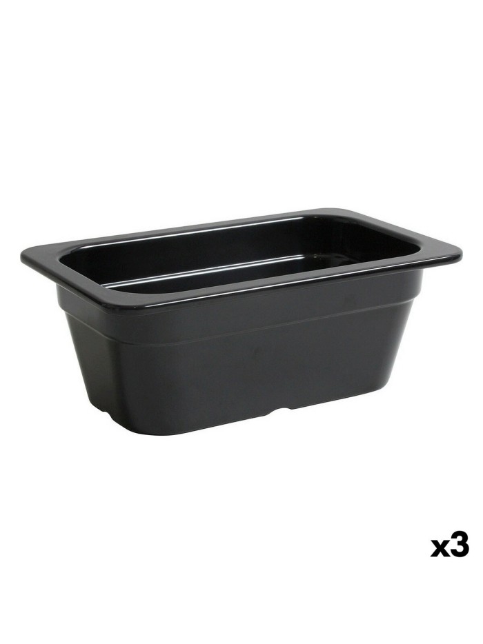 Serving Platter Inde Black 26,5 x 16,2 x 10 cm (3 Units)