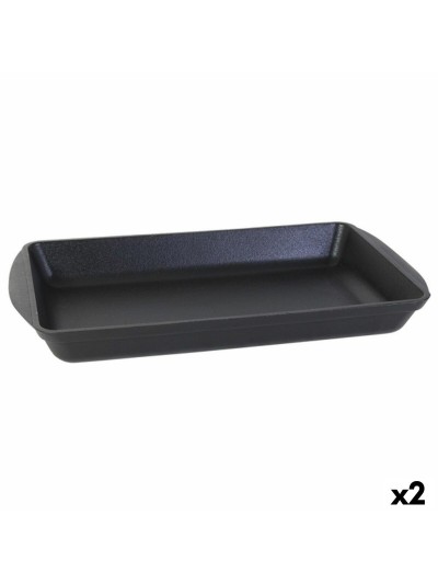 Fuente de Cocina Inde Hierro Fundido Negro 50 x 30 x 6,5 cm (2 Unidades)