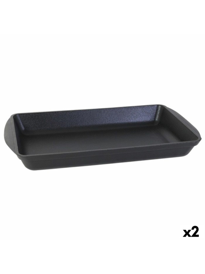 Fuente de Cocina Inde Hierro Fundido Negro 50 x 30 x 6,5 cm (2 Unidades)