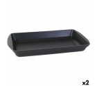 Serving Platter Inde Cast Iron Black 50 x 30 x 6,5 cm (2 Units)