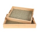 Set of trays Romimex Natural Wood 40 x 5 x 30 cm 35 x 25 x 5 cm 2 Pieces