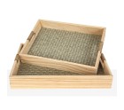 Set of trays Romimex Natural Wood 40 x 5 x 30 cm 35 x 25 x 5 cm 2 Pieces