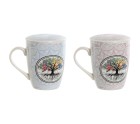 Cup with Tea Filter Home ESPRIT Blue Pink 340 ml (2 Units)