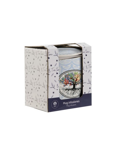 Cup with Tea Filter Home ESPRIT Blue Pink 340 ml (2 Units)