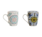 Cup with Tea Filter Home ESPRIT Blue White Turquoise Mediterranean 340 ml (2 Units)