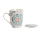 Tasse avec filtre pour infusions Home ESPRIT Bleu Blanc Turquoise méditerranéen 340 ml (2 Unités)