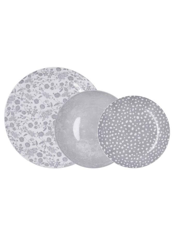 Dinnerware Set Bidasoa Aquilea Grey Ceramic 18 Pieces