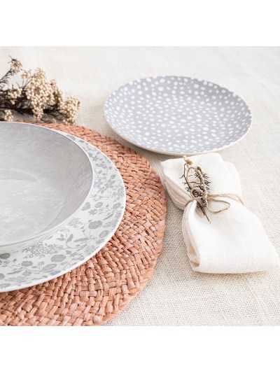 Dinnerware Set Bidasoa Aquilea Grey Ceramic 18 Pieces