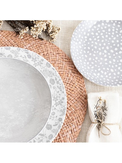 Dinnerware Set Bidasoa Aquilea Grey Ceramic 18 Pieces