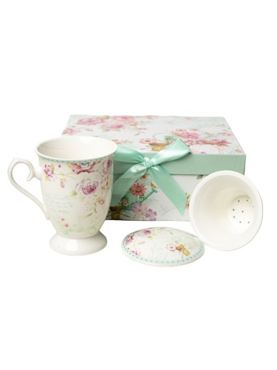 Lot de tasses avec soucoupes Romimex Blanc Céramique