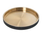 Tray Alexandra House Living Black Golden Metal Circular 37 x 4 x 37 cm