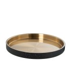 Tray Alexandra House Living Black Golden Metal Circular 37 x 4 x 37 cm