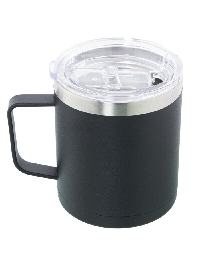 Thermal Cup with Lid Alexandra House Living Black Metal 350 ml