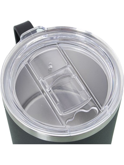 Thermal Cup with Lid Alexandra House Living Black Metal 350 ml