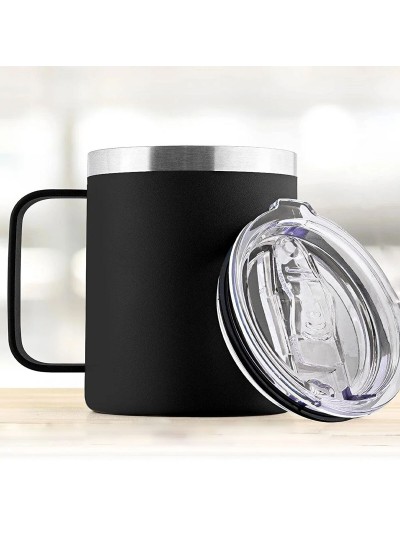 Taza Termo con Tapa Alexandra House Living Negro Metal 350 ml