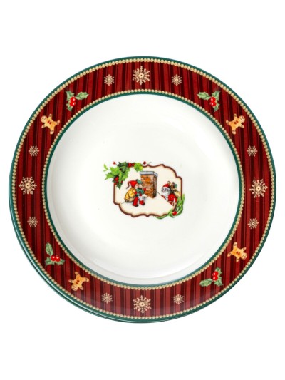 Set de Platos Romimex Rojo Cerámica 21 x 2 x 21 cm 2 Unidades