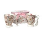 Set of Mugs Romimex White Ceramic 300 ml 2 Units