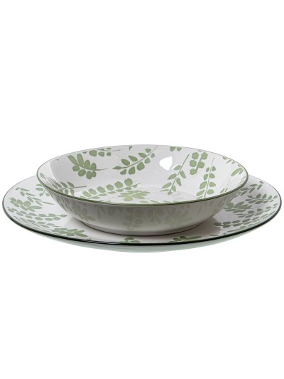 Vajilla Alexandra House Living Blanco Porcelana 27 x 1 x 27 cm