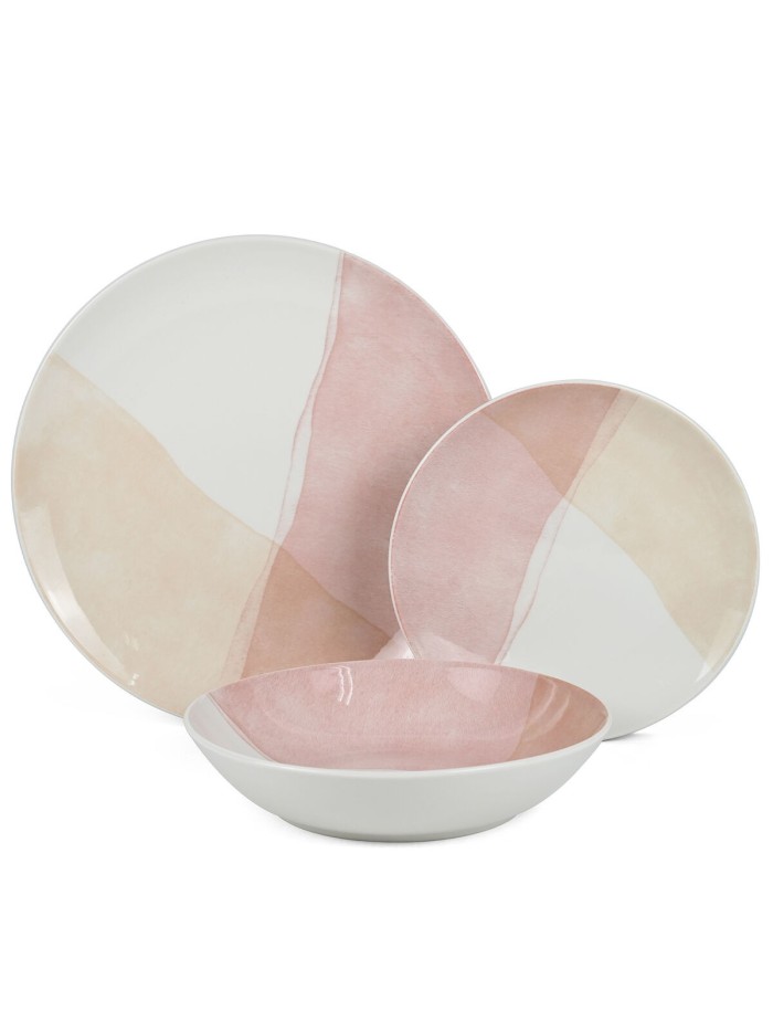 Tableware Alexandra House Living Pink Porcelain 27 x 1 x 27 cm
