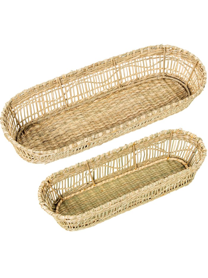 Juego de Bandejas Alexandra House Living Beige Hierba de mar 43 x 7 x 17 cm 36 x 16 x 6 cm 2 Piezas