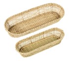 Set of trays Alexandra House Living Beige Seagrass 43 x 7 x 17 cm 36 x 16 x 6 cm 2 Pieces