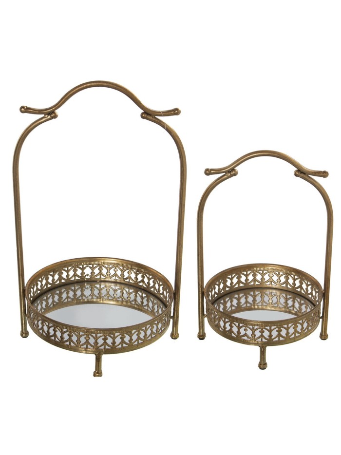 Jeux de plateaux Alexandra House Living Doré Métal 22 x 34 x 21 cm 28 x 26 x 48 cm 2 Pièces