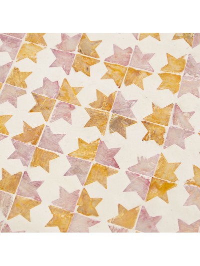 Bandeja Alexandra House Living Multicolor Ratán Nácar Redonda 33 x 35 x 33 cm