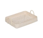 Tray White Bamboo Rattan 45 x 34 x 13 cm (2 Units)