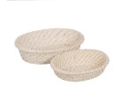 Tray White Bamboo Rattan 29 x 22 x 7 cm (2 Units)
