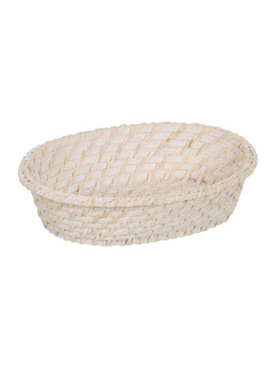 Tray White Bamboo Rattan 29 x 22 x 7 cm (2 Units)