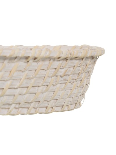 Bandeja Blanco Bambú Ratán 29 x 22 x 7 cm (2 Unidades)