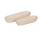 Tray White Bamboo Rattan 44 x 17 x 7 cm (2 Units)