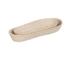 Tray White Bamboo Rattan 44 x 17 x 7 cm (2 Units)