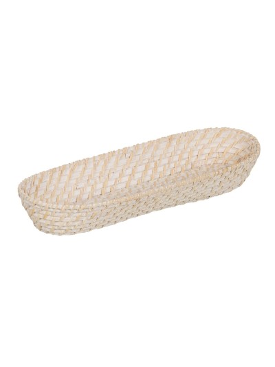 Bandeja Blanco Bambú Ratán 44 x 17 x 7 cm (2 Unidades)