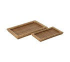 Snack tray Natural Rattan 47,5 x 30 x 4 cm (2 Units)