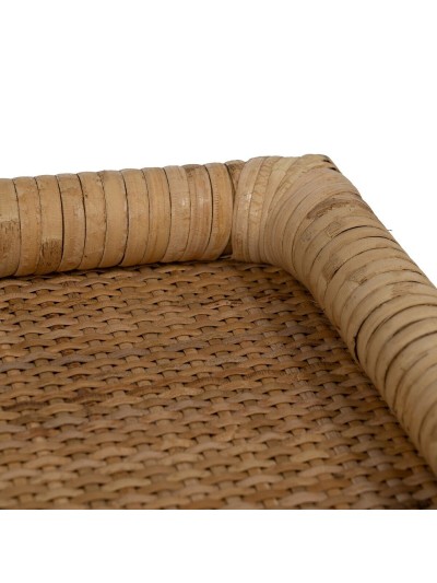 Snack tray Natural Rattan 47,5 x 30 x 4 cm (2 Units)