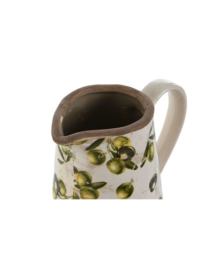 Jug Home ESPRIT White Brown Green Stoneware Shabby Chic Olive
