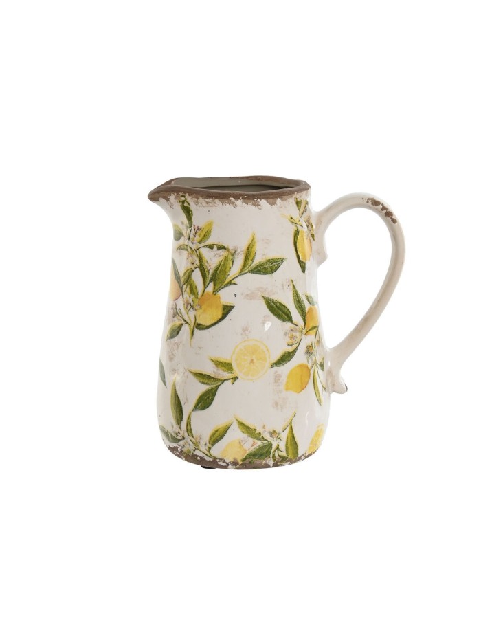 Pichet Home ESPRIT Blanc Marron Grès Citron Shabby Chic