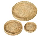 Juego de Bandejas Alexandra House Living Beige Hierba de mar 30 x 3 x 30 cm 40 x 3 x 40 cm 20 x 3 x 20 cm 3 Piezas