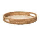 Tray Alexandra House Living Multicolour Rattan Mother of pearl Circular 33 x 35 x 33 cm